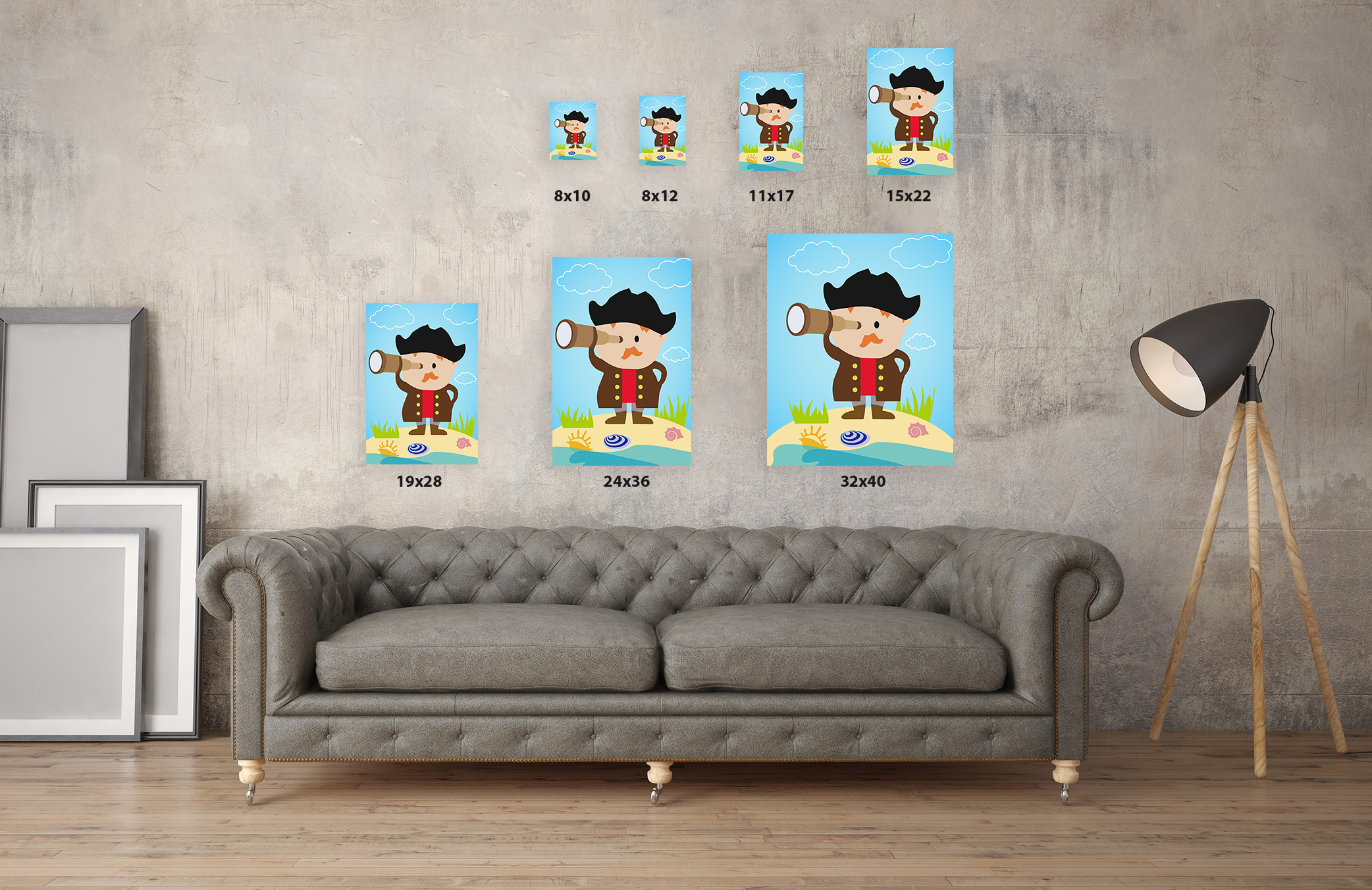 Awkward Styles Marine Picture Kids Play Room Wall Art Cute Pirates Art Newborn Baby Room Wall Decor Pirates Wallpapers Made in USA Little Pirate Picture Pirate Poster Print Kids Room Wall Art - image 3 of 3