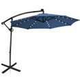 thumbnail image 2 of Costway 10FT Patio Offset Umbrella Solar Powered LED 360Degree Rotation Aluminum Blue, 2 of 10