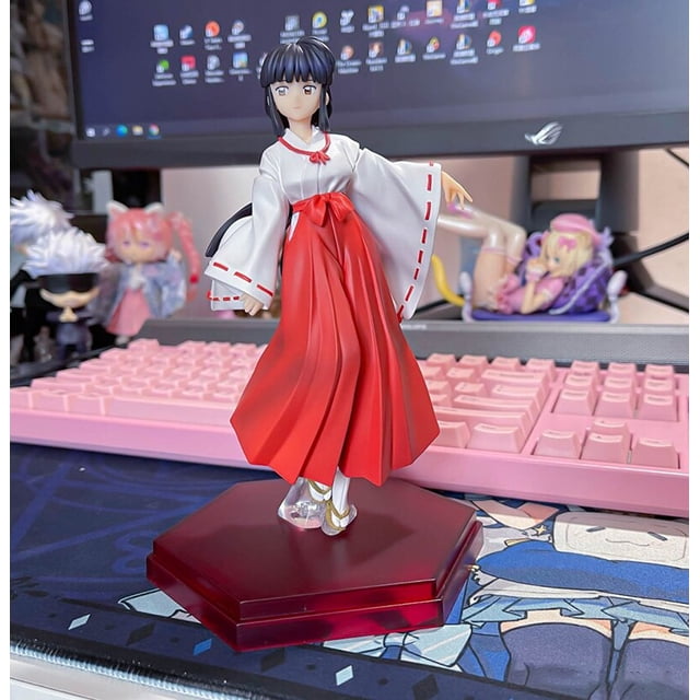 Figura DE ACCIÓN DE Inuyasha Kikyo, juguete de Anime de 27cm, Final InuYasha Kagome Kikyo/Higurashi, tapón de fideos, Sesshomaru Gong Bohan LED