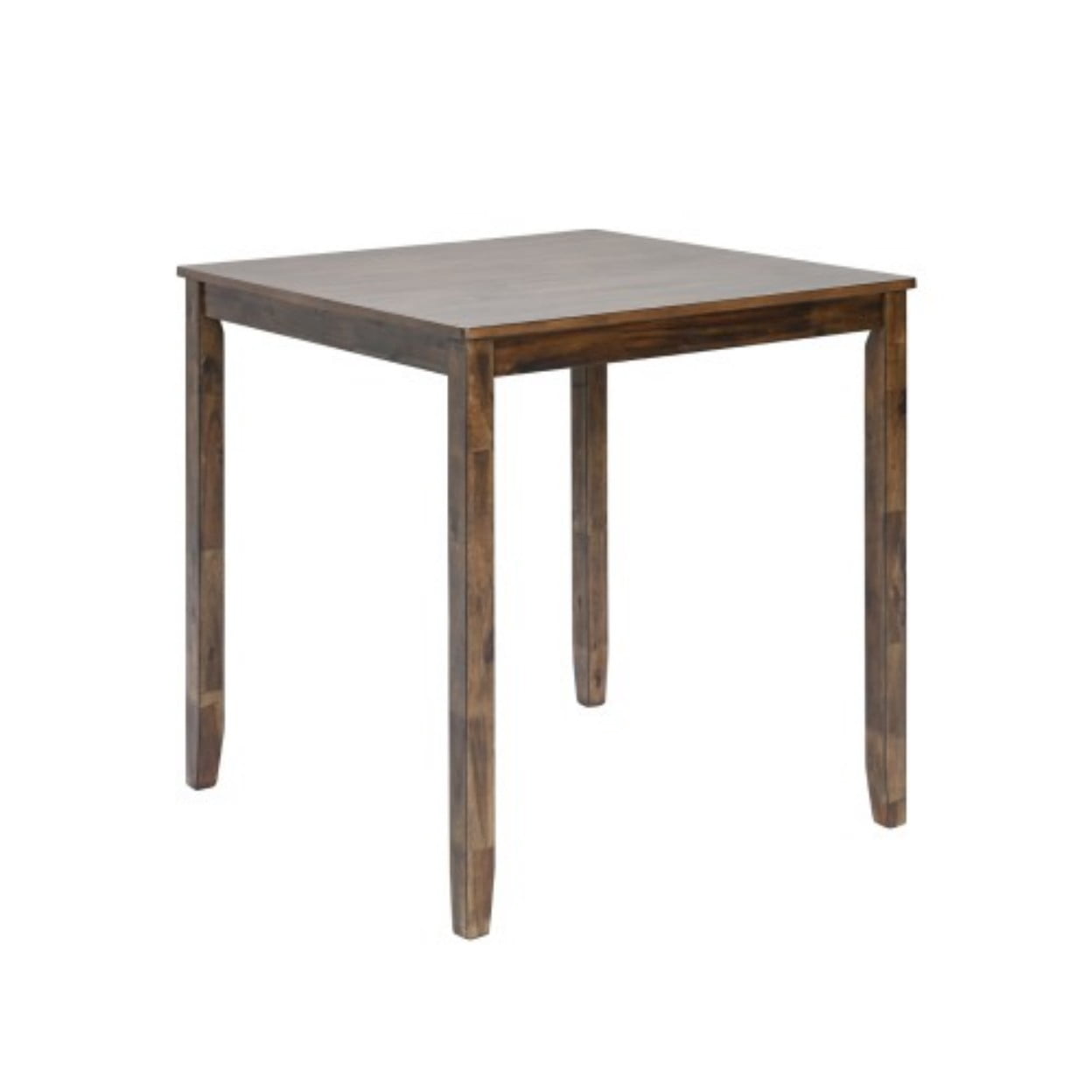 34.5" Counter Height Square Dining Table for 4, Modern Farmhouse Bar Height Kitchen Table with Solid Wood Legs, MDF & Birch Veneer Pub Table for Small Spaces, Walnut