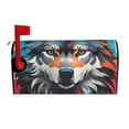 thumbnail image 2 of Fotbe Tie-Dye Wolf Head Mailbox Covers Post Letter Box Cover Garden Decor Standard Size-21x18 in, 2 of 9