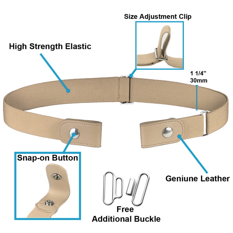 4-pack No Buckle Stretch Belt for Women Men Boy Girl Elastic  display picture 1