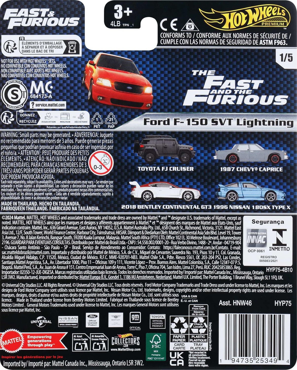 Hot Wheels Cars, Premium Fast & Furious Car for Adult Collectors
