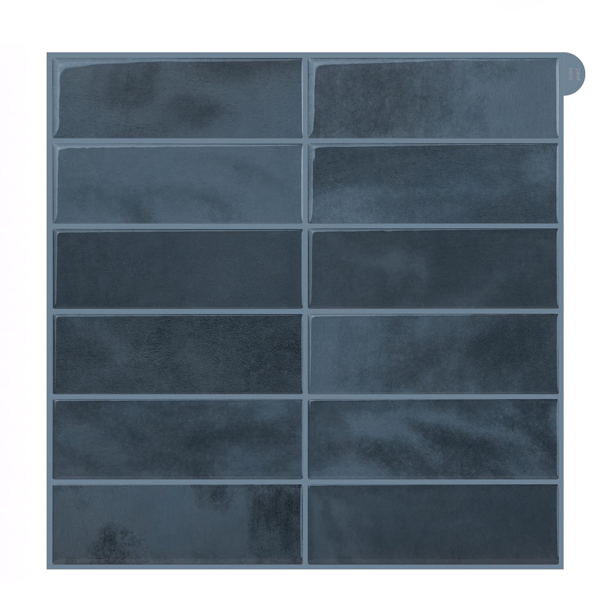 VANCORE 10-Pack Peel and Stick Backsplash Wall Tiles Panels Stickers for Kitchen Bathroom, 12" X 12", Blue
