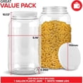 thumbnail image 2 of Stock Your Home 1 Gallon Clear Plastic Jars with Lids (1 Pack) 128 oz Wide Mouth Large Jar with Lid, Big Container for Candy, Cookies, Arts & Crafts, Bartender Money Tips, Kitchen & Pantry Storage, 2 of 6