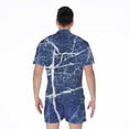 thumbnail image 2 of Marble Denim Jeans Pattern Short Sleeve Men'S Rompers, Denim Pattern Design Casual Summer Jumpsuits Outfit, 2 of 4