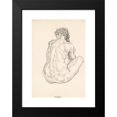 thumbnail image 2 of Anton Emanuel Peschka 14x18 Black Modern Framed Museum Art Print Titled - Sitting Female Back Act, 2 of 5