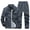 Grey, variant on Men's Plus Size Sports Outdoor Casual Tracksuit Set For Spring And Autumn Activewear Jacket And Pants Set Men Dress Coat