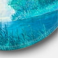 thumbnail image 3 of Designart 'Blue Coloured Tree Impression By Riverside' Lake House Circle Metal Wall Art 29x29 - Disc of 29, 3 of 5