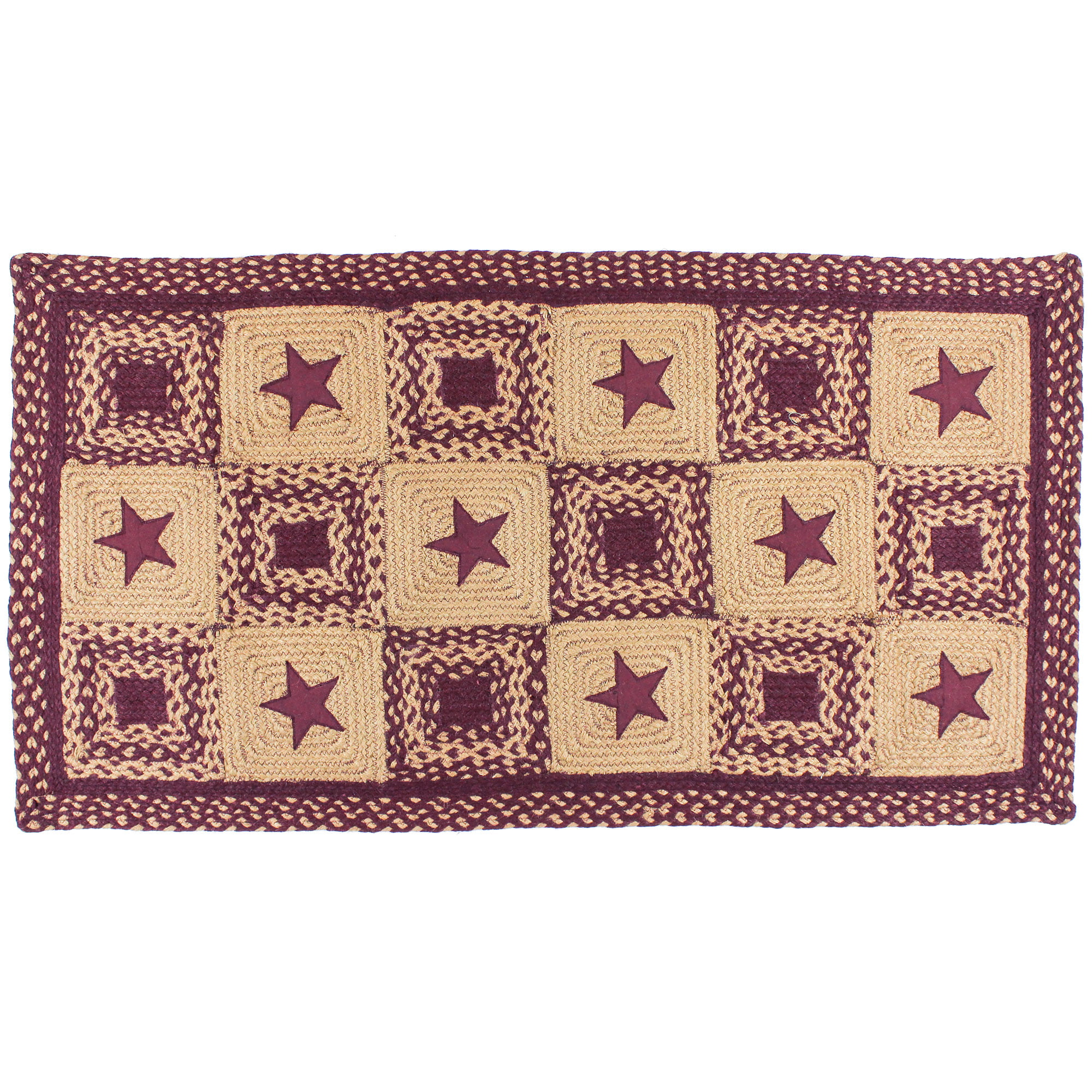 Country Star Jute Braided Rugs By Ihf, Primitive Country Area Rugs