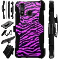 thumbnail image 1 of Compatible with Motorola Moto G Stylus (2020) | Moto G Power (2020) | Moto G Pro LuxGuard Holster Hybrid Phone Case Cover (Hot Pink Zebra Skin), 1 of 1