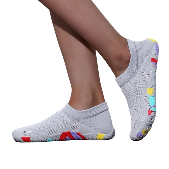 Dlongli Water Shoes Womens Mens Comfortable Lightweight Striped Pattern Barefoot Shoes for Beach Swim Pool Yoga Boating Water Aerobics