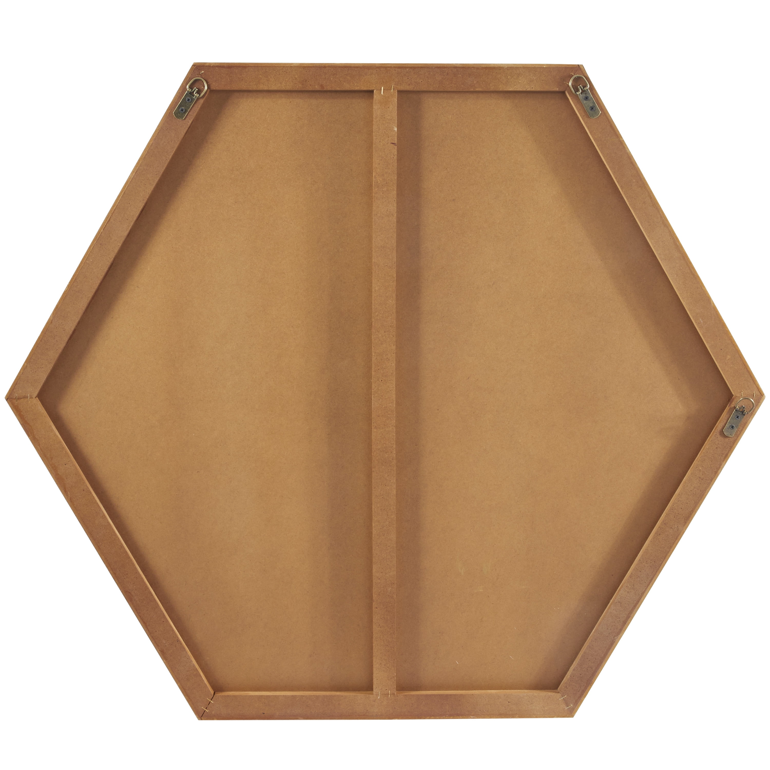 DecMode 40" x 35" Gold Hexagon Wall Mirror with Thin Minimalistic Frame