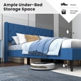 thumbnail image 6 of Infans Queen Size Upholstered Platform Bed with Button Tufted Wingback Headboard Blue, 6 of 7