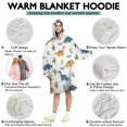 thumbnail image 5 of Wearable Oversized Blanket,White Dinosaurs Cacti ROAR Pattern Wearable Blanket Hoodie for Adults,Cozy Hooded Blankets with Super Pockets,Super Warm Fuzzy Pullover for Women & Men, 5 of 6