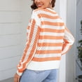 thumbnail image 3 of Gibobby Suéter casual mujer, Suéter Trenzado de Cuello Redondo para Uso Diario Suéter pulóver para Mujer(Naranja,G), 3 of 5