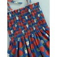 thumbnail image 6 of Franhais Little Girls Sling Dress, Sleeveless Tie-up Spaghetti Straps Chest Smocked Ruched Floral/Strawberry Printed A-line Dresses, 6 of 8