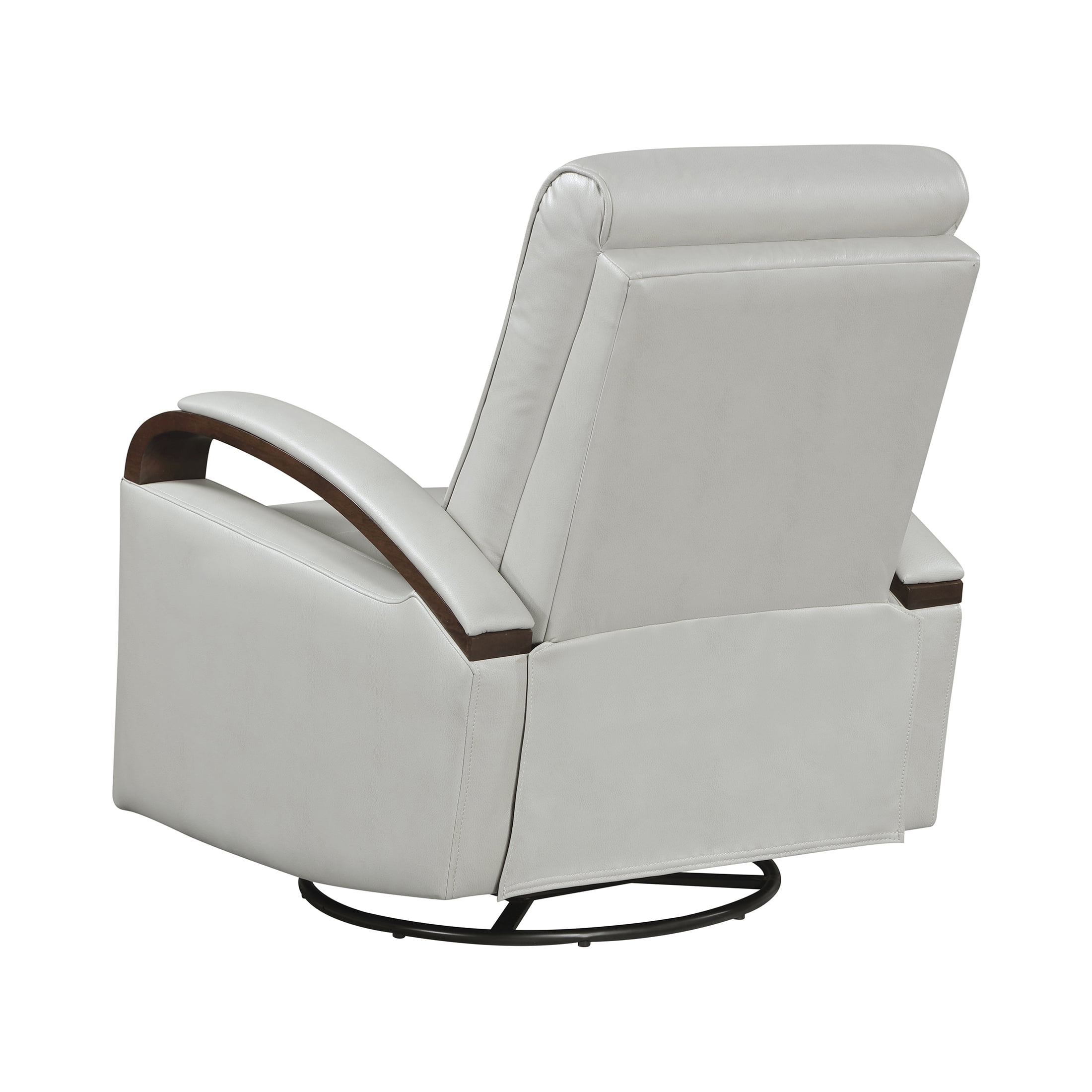OakvillePark Goldenmere Faux Leather Swivel Glider Reclining Chair, Smoke