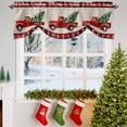 thumbnail image 3 of I'll Be Home for Christmas Tie Up Valances Curtain, Red Car Xmas Tree Snowflake Plaid Adjustable Rod Pocket Short Window Treatment Tie Up Curtains Valances for Kitchen Living Room Bathroom 60x18 In, 3 of 9