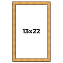 13x22 Frame Gold Rustic Solid Wood Picture Frame | 1.25 Inch Wide Moulding | Rustique Gold