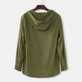 thumbnail image 4 of Men‘S Baggy Cotton Linen Solid Button Plus Size Long Sleeve Hooded Shirts Tops, 4 of 6