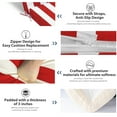 thumbnail image 4 of 72" ×21" Outdoor Chaise Lounge Cushion, 3" Thick High-Density Foam Fill, with Removable Headrest, Waterproof Fade Resistant, Replacement Cushion for Lawn Pool (Red White Stripes 2PCS), 4 of 8