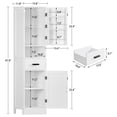 thumbnail image 6 of TEENFON 67" Tall Kitchen Pantry Cabinet with Barn Doors, Drawer & Adjustable Shelves, Farmhouse Food Storage Organizer for Kitchen, White, 6 of 7