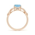 thumbnail image 2 of ANGARA Natural Criss Cross Shank Cushion 1.4 ct Aquamarine Engagement Ring in 14K Rose Gold for Women (Size-7mm) | March Birthstone, Anniversary, Jewelry Gift for Women | Natural Aquamarine Ring, 2 of 8