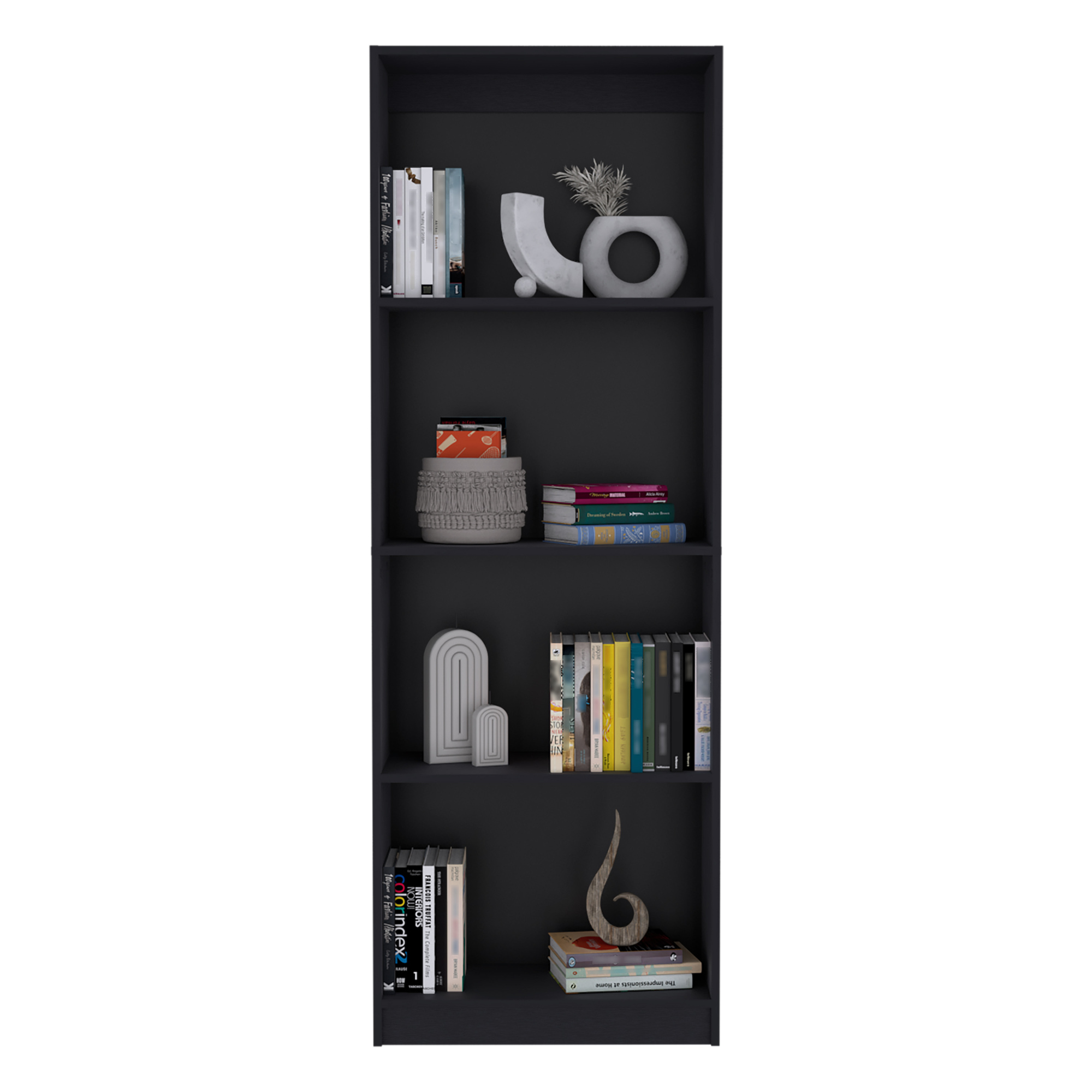 4-Tier Open Bookcase Freestanding Display Storage Shelves for Home Office Living Room Bedroom