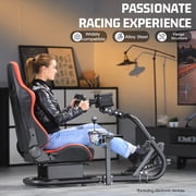 Marada Racing Simulator Cockpit with Game Seat Adjustable Fit for Logitech G25 G27 G29 G920 Racing Wheel Stand