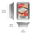 thumbnail image 3 of Handi-Foil 13" x 9" Aluminum Red Meal Prep Pans with Board Lids, 2 Count, 3 of 9