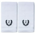 thumbnail image 2 of Monogrammed Hand Towels for Bathroom Kitchen Makeup | Personalized Gift for Wedding-Bridal | Roman Font Custom Luxury Turkish Towel | Spa Collection, Oversized, 16 X 30 Inch, Set of 2, 2 of 3