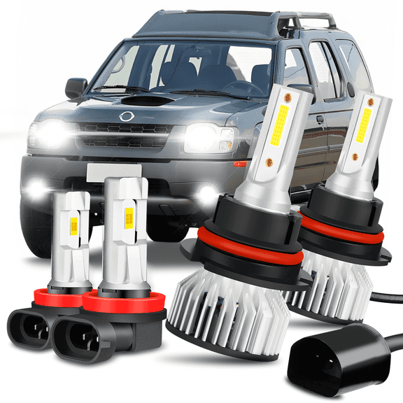 For Nissan Xterra 2005-2015 LED Headlight Bulbs 9007/HB5 High/Low Beam H11 H8 Fog Light 6000k 4pcs