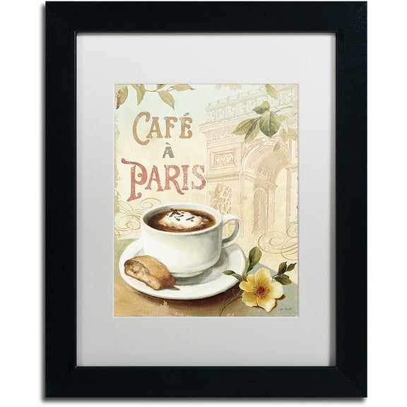 Trademark Fine Art "Cafe in Europe I" Canvas Art by Lisa Audit, White Matte, Black Frame