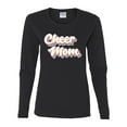 thumbnail image 2 of Wild Bobby Retro Cheer Mom Girl Sports Women Graphic Long Sleeve Tee, Black, Small, 2 of 5