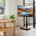 thumbnail image 4 of Gymax Meuble Télé Roulant sur Roulettes avec Support Inclinable à 30 Degrés, Tablette Réglable et Gestion des Câbles, Noyer et Noir, 4 of 10