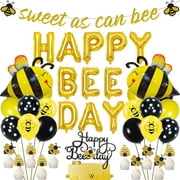 Bee First Birthday Party Decorations Fun to Bee One Balloon Monthly Photo  Banner for Bumble Bee 1st Birthday Party Supplies 