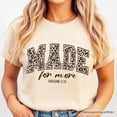 thumbnail image 2 of Made For More Christian T-Shirt, Ephesians 2:10 Leopard Faith Bible Verse Easter Tee, 2 of 10