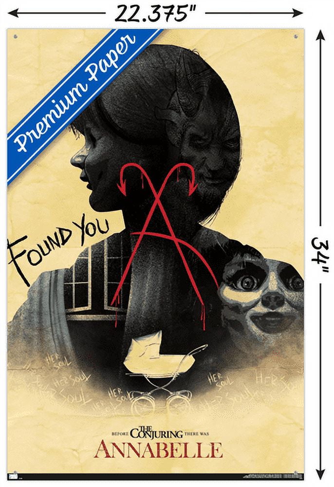 Annabelle - Found You Wall Poster with Pushpins, 22.375" x 34"
