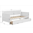 thumbnail image 4 of Daybed with Storage Drawers, Indoor Outdoor Twin Size Sofa Day Bed Frame for Bedroom Living Room, White 78.3x42.3x39.7inch, 4 of 8