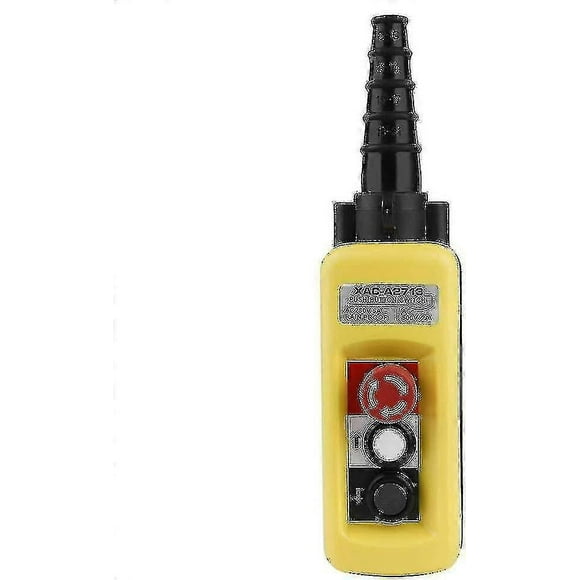 Crane Hoisting Control Switch, Xac-a2713 Suspension Hoisting Controller With Chain Crane Push Button Switch With Emergency Stop (2 Buttons)