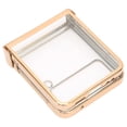 thumbnail image 5 of Funda plegable para teléfono, PC galvanizada a prueba de golpes, parte trasera transparente, moda para Samsung Galaxy Z Flip 3, color dorado, 5 of 5