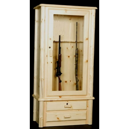 Log Gun Cabinet In Clear Finish Walmart Com