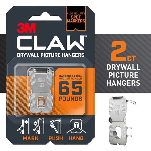 Colgador de fotos para paneles de yeso 3M CLAW plateado con capacidad para 29,48 kg