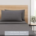 thumbnail image 4 of Mainstays Cotton Rich Extra Soft Jersey Bed Sheet Set, Queen, Charcoal, 4 Pieces, 4 of 8