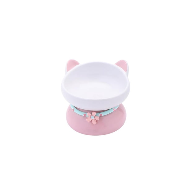 Cuenco Para Mascotas Orejas De Gatito Lindas Cuenco Alto Cerámica Alimentador De Mascotas Contenedor De Alimentación Anti Vómitos Cuenco Elevado De Cerámica Antideslizante Y Seguro Plato Con Título Inevent PT001630-02