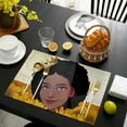 African American Woman Placemats, Eco Friendly Fabric Table Mats
