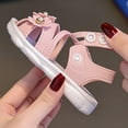 thumbnail image 5 of Otqutp Flat Sole Footwear for Toddler Girls Pearl Flowers Wrapped Head Non Slip Soft Bottom Buckle Walking Shoes Summer Closed Toe Sandals, 5 of 8