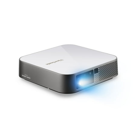 ViewSonic M2e 1080p Portable Projector with 400 ANSI Lumens, H/V Keystone, Auto Focus, Harman Kardon Bluetooth Speakers, HDMI, USB C, 16GB Storage, Stream Netflix with Dongle (Pre-Owned)