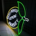 thumbnail image 5 of Handmadetneonsign Easy Peasy Lemon Squeezy Neon Sign, Funny Fruit Lemon Shape Wall Art Decor, Home Wall Decor, 5 of 5